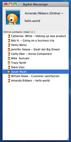 Click to view BigAnt Instant Messenger for Mac 2.90 screenshot